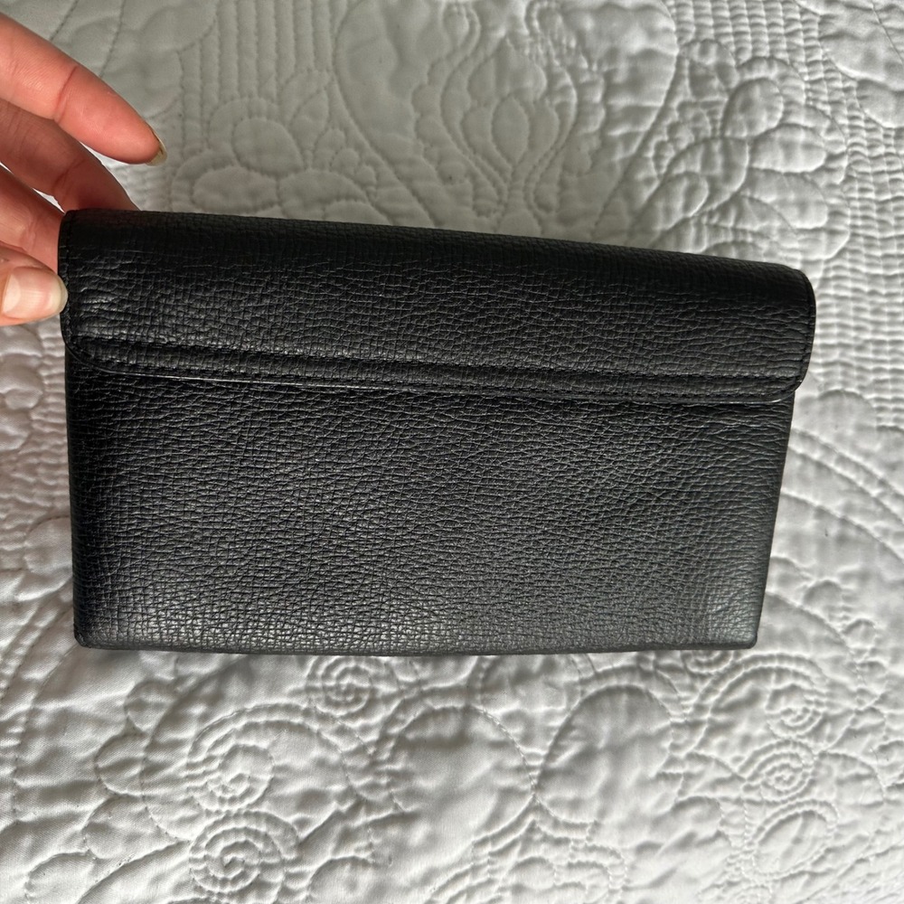 Kate Spade New York Black Pebbled Leather Clutch Wallet Wristlet Organizer - Picture 4 of 4